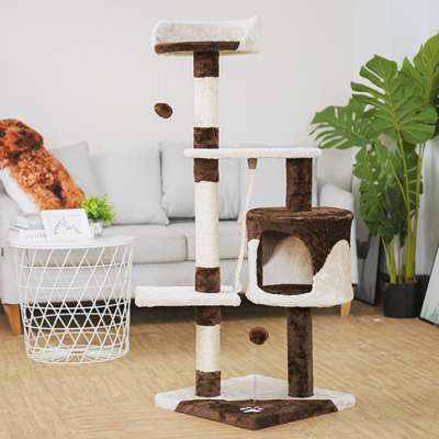 Wholesale sisal short plush scratcher tree house condo cat tower